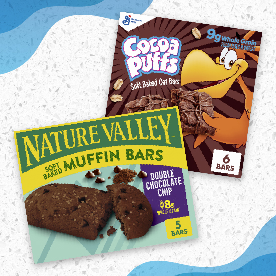 Cocoa Puffs and Nature Valley Soft Bars